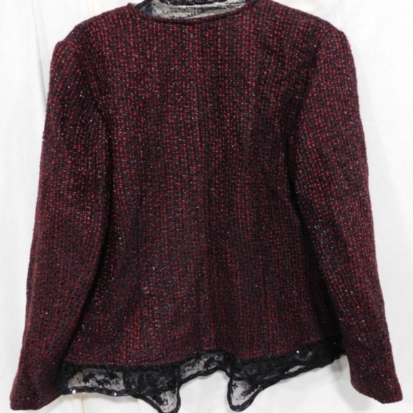 CHICO'S SZ.1  BEADED TWEED BLAZER/JACKET (Gently Used) - Picture 9 of 10